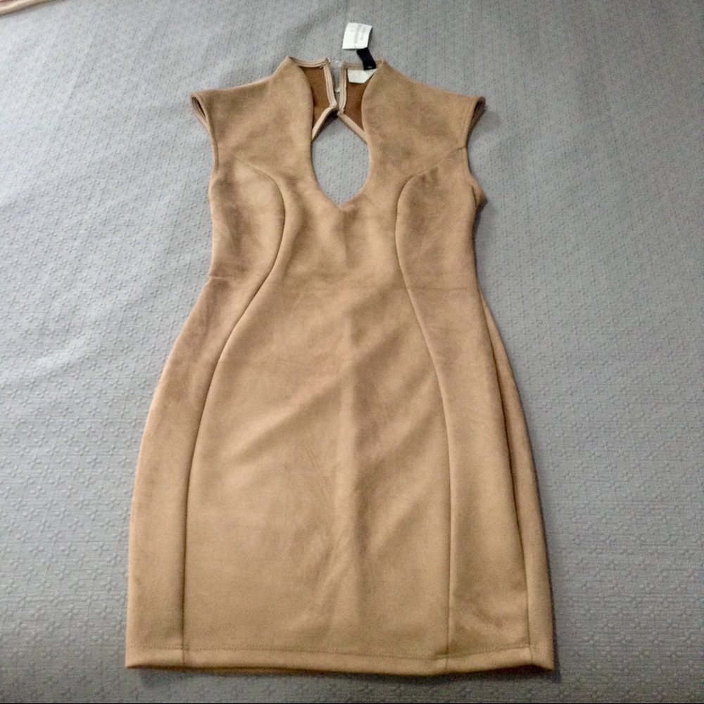 New suede tan dress size medium